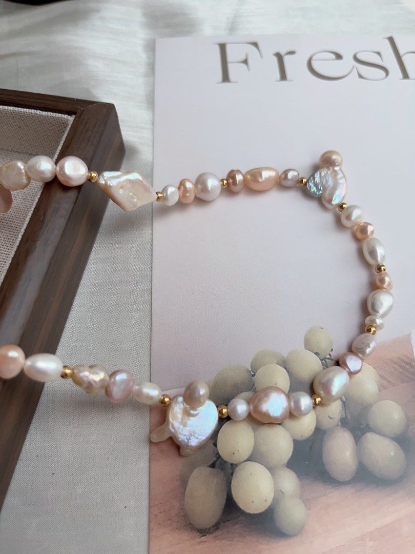 #PN918 Freshwater Pearl Necklace | Heart ♥️ Pearl | Irregular Baroque | Bird 🐦 Shaped | Cute & Fun| Freestyle