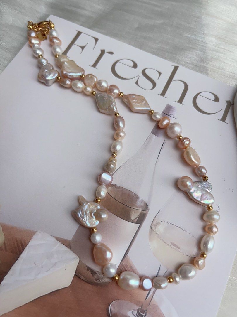 #PN918 Freshwater Pearl Necklace | Heart ♥️ Pearl | Irregular Baroque | Bird 🐦 Shaped | Cute & Fun| Freestyle