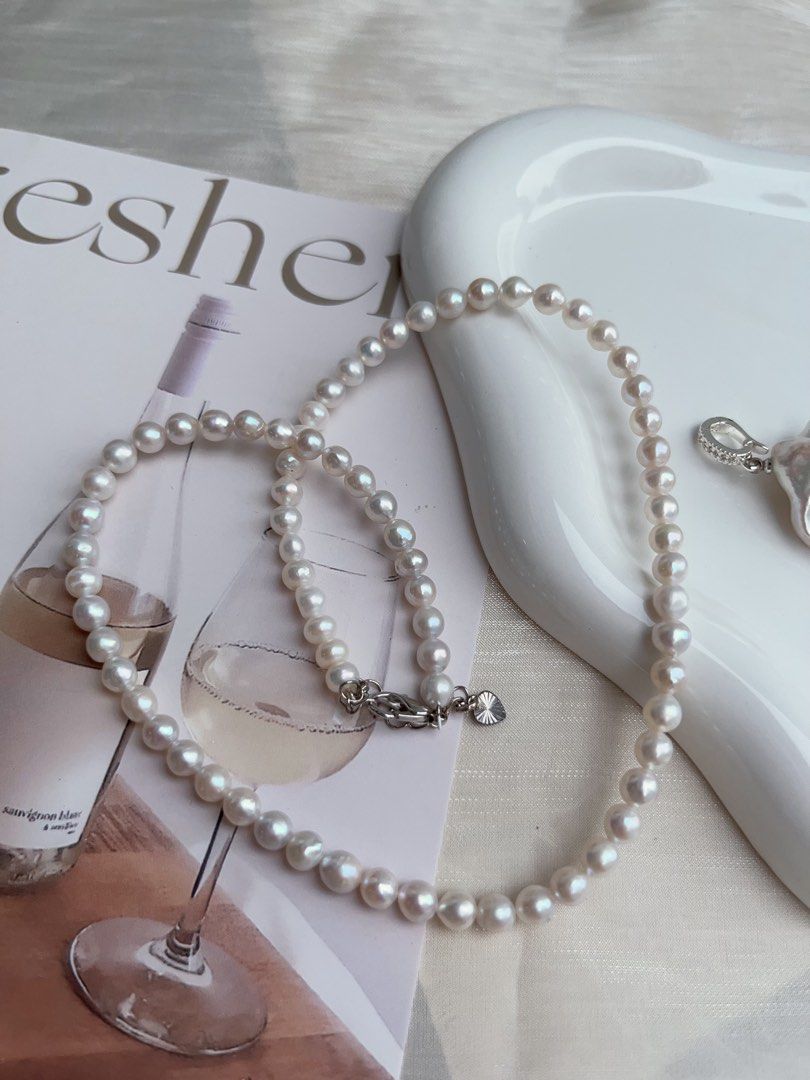 #PN921 Freshwater Pearl Necklace | Pearl In Shell Design | Detachable Pendant | Original Design | Nature Worship | Perfect for Gift 💝