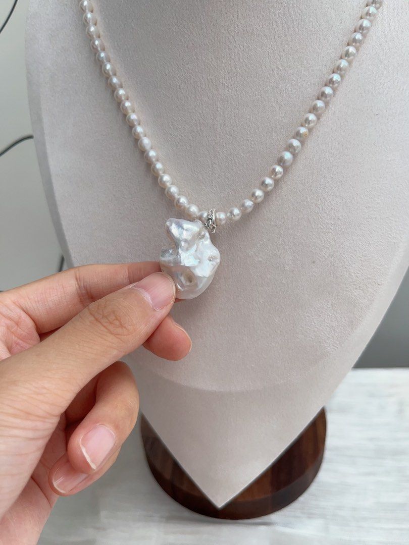 #PN921 Freshwater Pearl Necklace | Pearl In Shell Design | Detachable Pendant | Original Design | Nature Worship | Perfect for Gift 💝