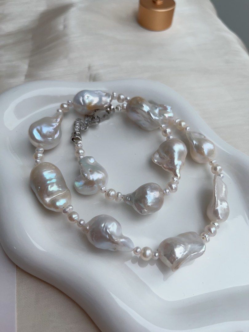 #PN924 Freshwater Pearl Necklace & Earrings Set | Milky Way| Lustrous | 42cm| Gentle, Vintage, Classic | Sweetie & Salty| Gift 🎁 Choice