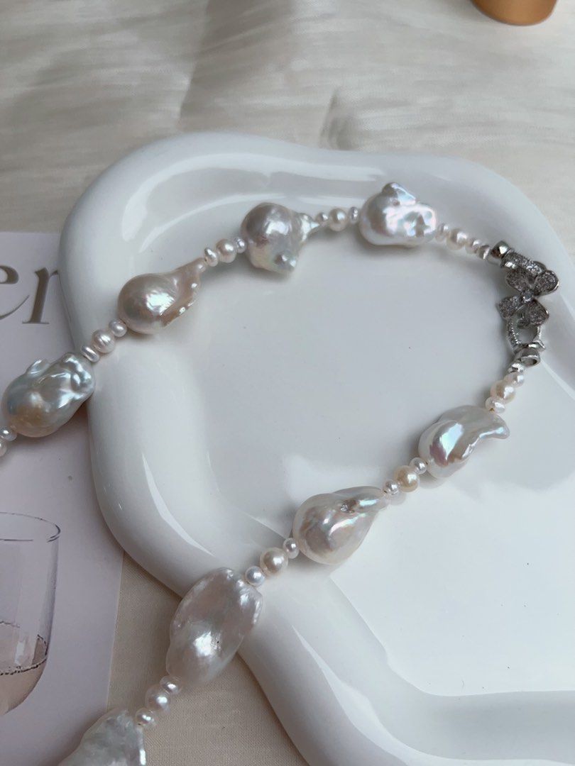 #PN924 Freshwater Pearl Necklace & Earrings Set | Milky Way| Lustrous | 42cm| Gentle, Vintage, Classic | Sweetie & Salty| Gift 🎁 Choice