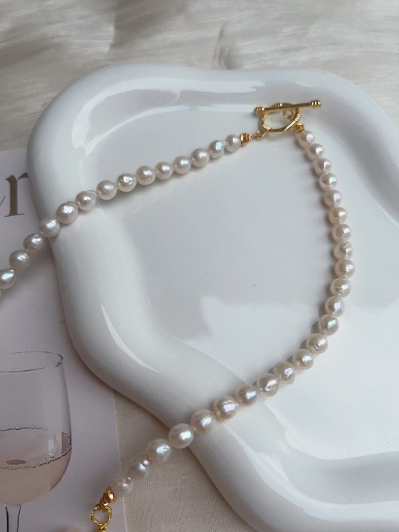 #PN929 Freshwater Pearl Necklace | Life is A Dream| Winding Pearl Flower| Sunflowers 🌻 | 4-5mm Baby Pearl| 45cm| Natural Flaws| Heavy Crafts Jewelry