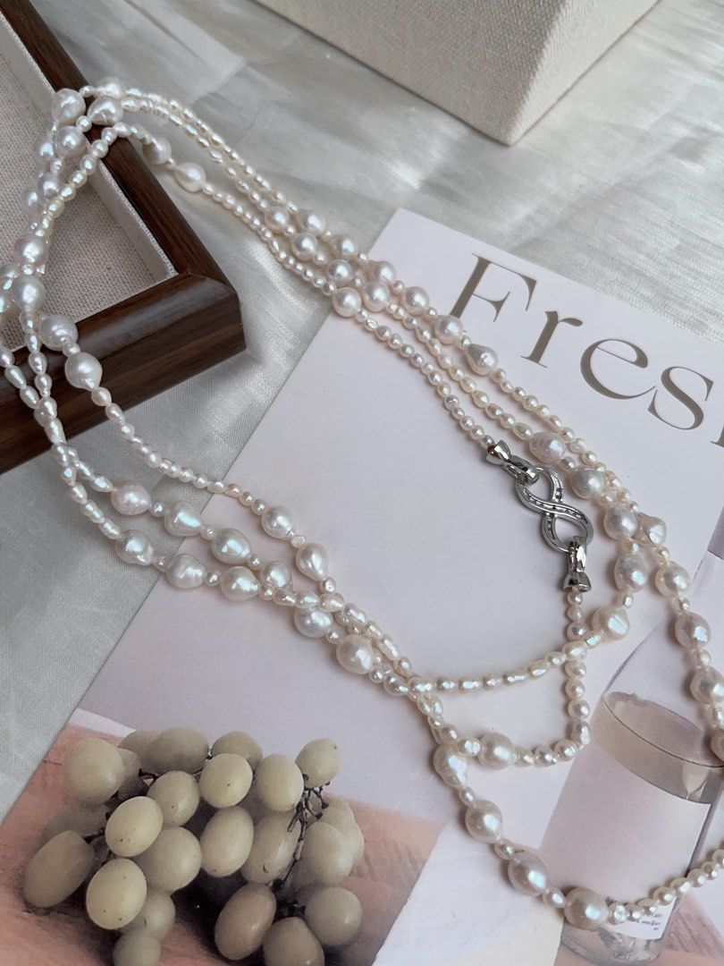 #PN932 Freshwater Pearl Necklace | Super Long 134cm Sweater Necklace | AK Pearl 3-4mm| 6mm| Multiple Way of Wearing | Elegant & Classic | Gift to Yourself