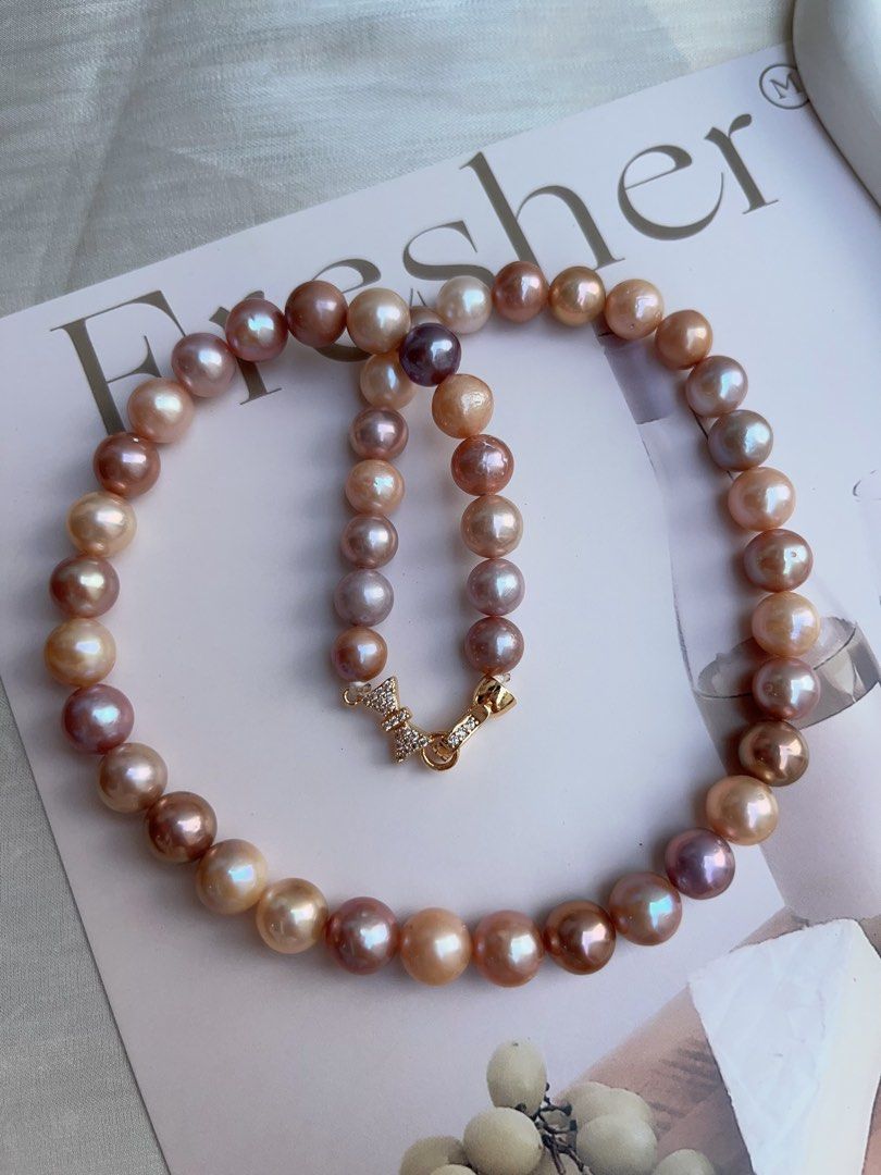 #PN935 Freshwater Pearl Necklace | Colourful Candy Palette | 9mm-10mm| 42cm| Lustrous | Mixed Shades| Who Doesn’t Like It