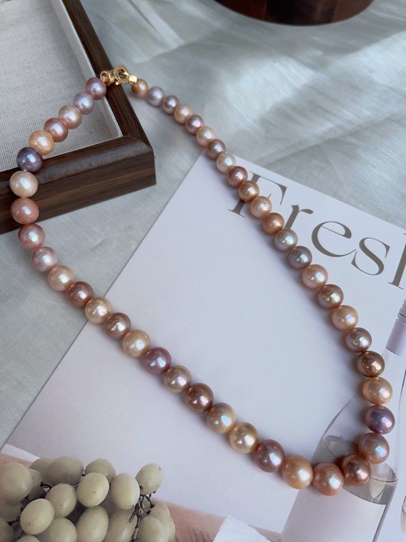 #PN935 Freshwater Pearl Necklace | Colourful Candy Palette | 9mm-10mm| 42cm| Lustrous | Mixed Shades| Who Doesn’t Like It
