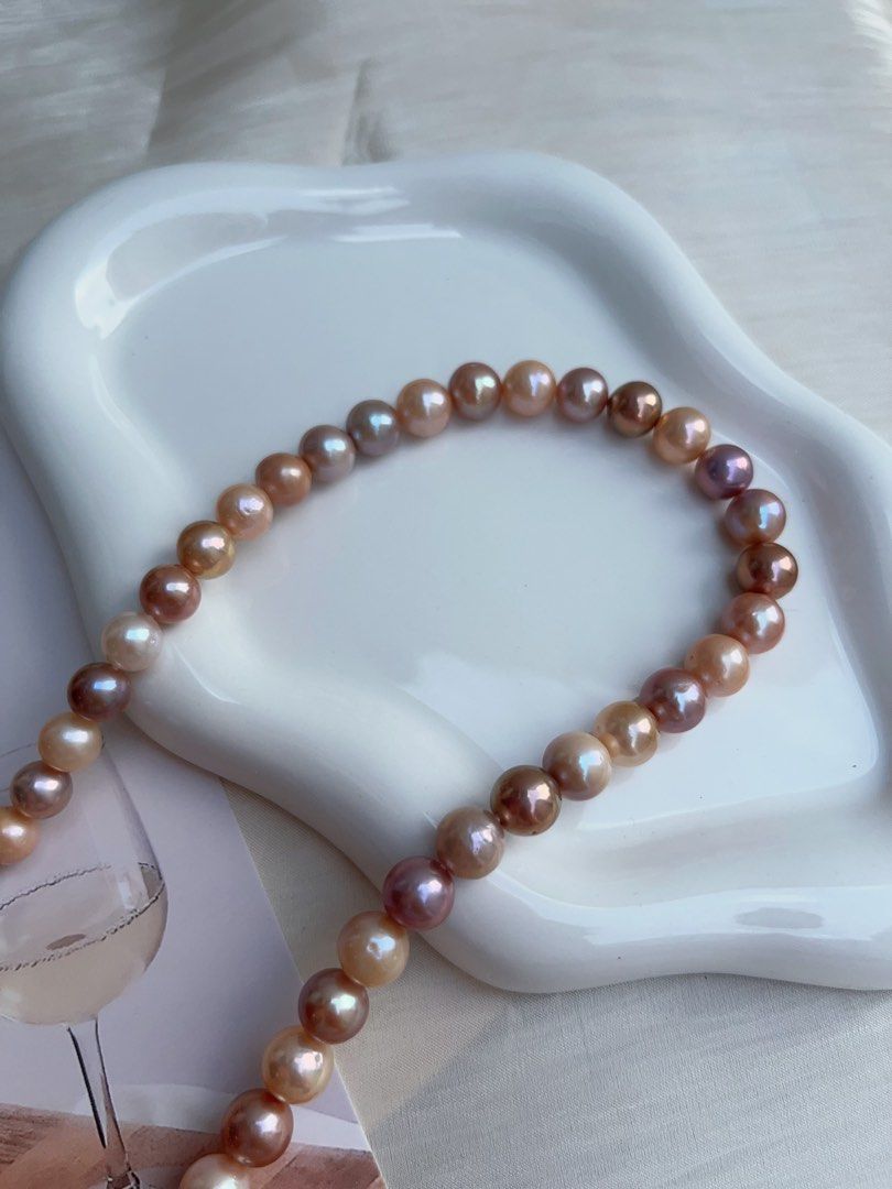 #PN935 Freshwater Pearl Necklace | Colourful Candy Palette | 9mm-10mm| 42cm| Lustrous | Mixed Shades| Who Doesn’t Like It