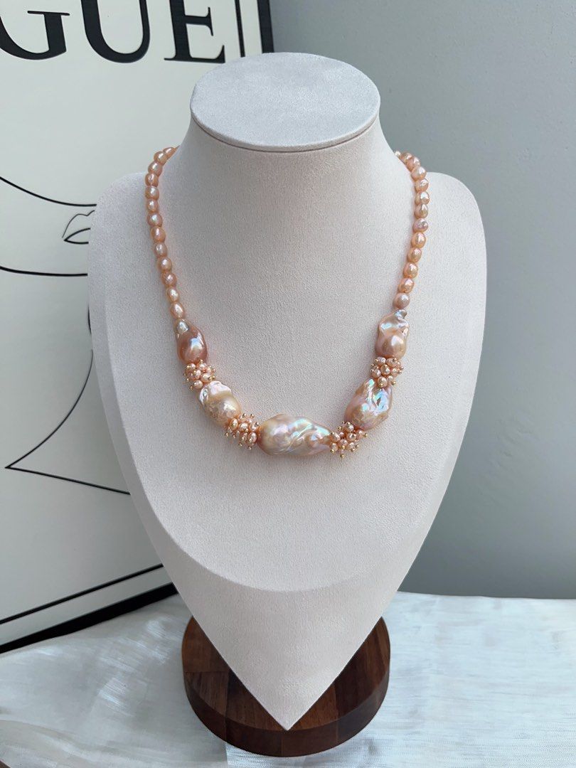 #PN936 [Floral Series] Freshwater Pearl Necklace | Orange 🍊 Juice | Orange-golden Lustrous Baroque | Fishtail Baroque | Excellent Lustre | Golden Times| Anniversary Gift 💝 | Golden Wishes to You