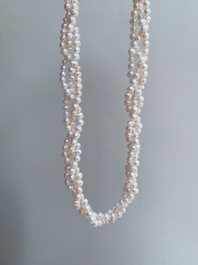 #PN937 Freshwater Pearl Necklace | 3-layer Braided Design| Can be Expanded to A Long Necklace | Lustrous Baby Pearl | Delicate Craftsmanship| Specially for You