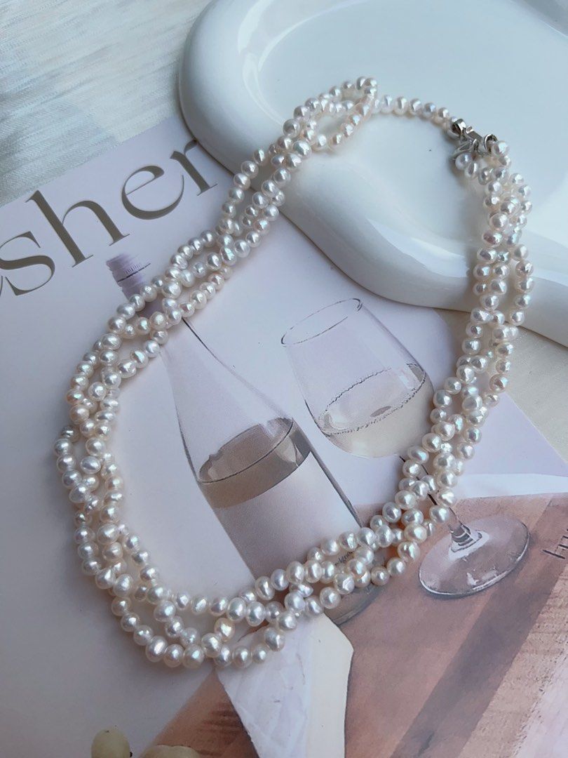 #PN937 Freshwater Pearl Necklace | 3-layer Braided Design| Can be Expanded to A Long Necklace | Lustrous Baby Pearl | Delicate Craftsmanship| Specially for You