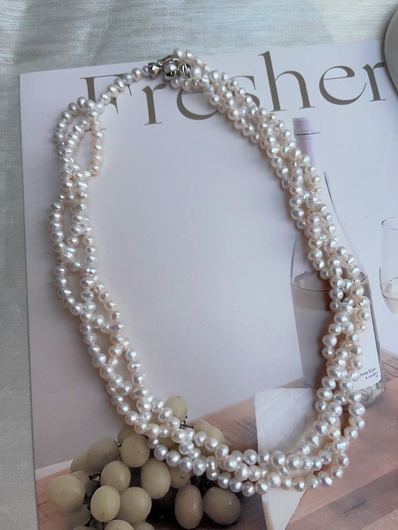 #PN937 Freshwater Pearl Necklace | 3-layer Braided Design| Can be Expanded to A Long Necklace | Lustrous Baby Pearl | Delicate Craftsmanship| Specially for You