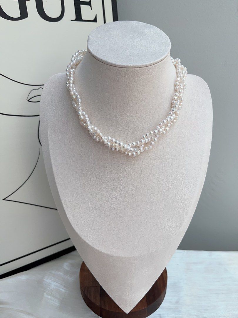 #PN937 Freshwater Pearl Necklace | 3-layer Braided Design| Can be Expanded to A Long Necklace | Lustrous Baby Pearl | Delicate Craftsmanship| Specially for You