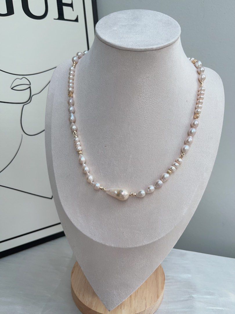 #PN949 Freshwater Pearl Necklace | Gourd, Abacus, Waterdrop Baroque Pearl | Lustrous | Beauty Born from the Sea| 47cm