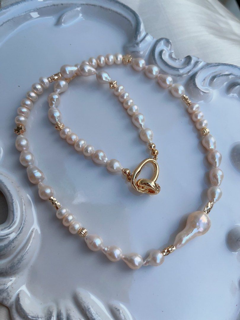 #PN949 Freshwater Pearl Necklace | Gourd, Abacus, Waterdrop Baroque Pearl | Lustrous | Beauty Born from the Sea| 47cm