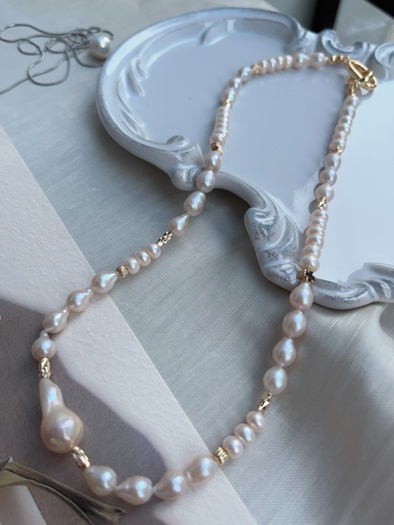 #PN949 Freshwater Pearl Necklace | Gourd, Abacus, Waterdrop Baroque Pearl | Lustrous | Beauty Born from the Sea| 47cm