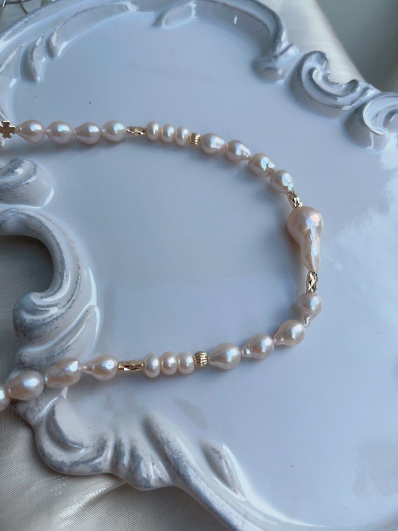#PN949 Freshwater Pearl Necklace | Gourd, Abacus, Waterdrop Baroque Pearl | Lustrous | Beauty Born from the Sea| 47cm