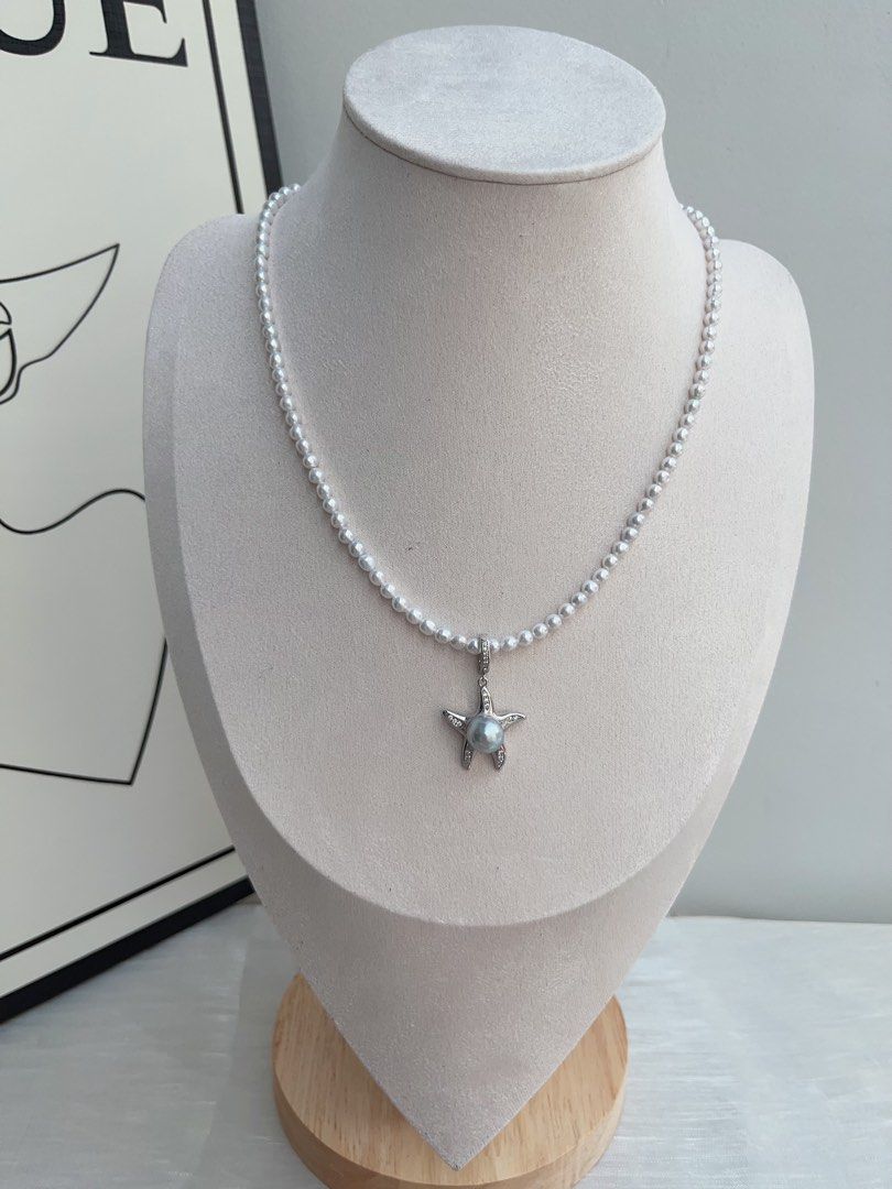 #PN953 Freshwater Pearl Necklace | 3mm Baby Pearl | Starfish Pendant Removable | Madama Pearl | 40+5cm| Pearls as Unique as You