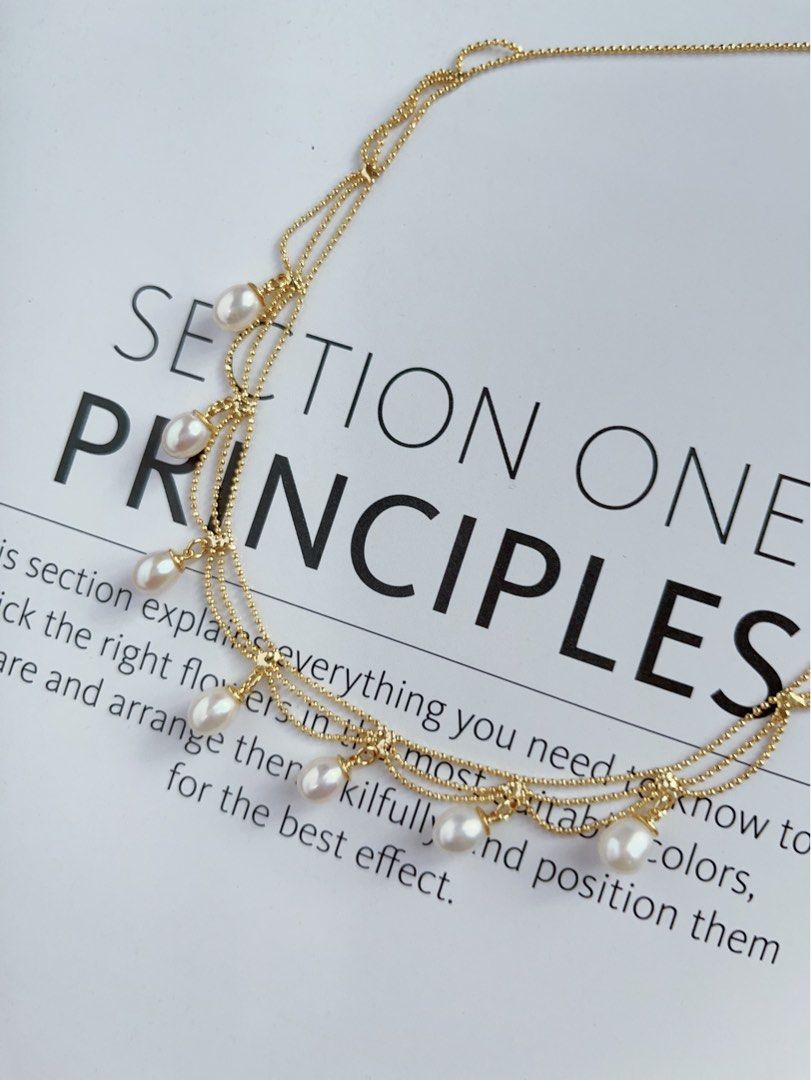 #PN602 Princess’s Jewellery |Handmade|Freshwater Pearl Necklace |Seven Dripping Rice Pearls|Excellent Lustre|Best Seller