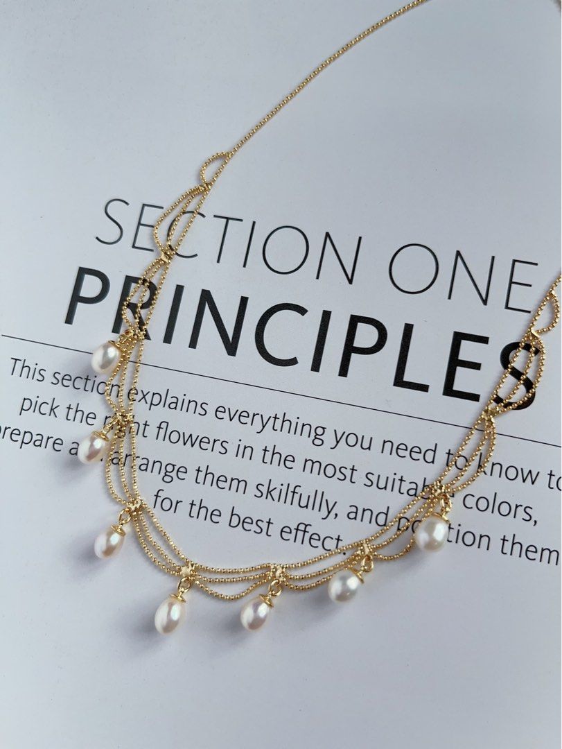 #PN602 Princess’s Jewellery |Handmade|Freshwater Pearl Necklace |Seven Dripping Rice Pearls|Excellent Lustre|Best Seller