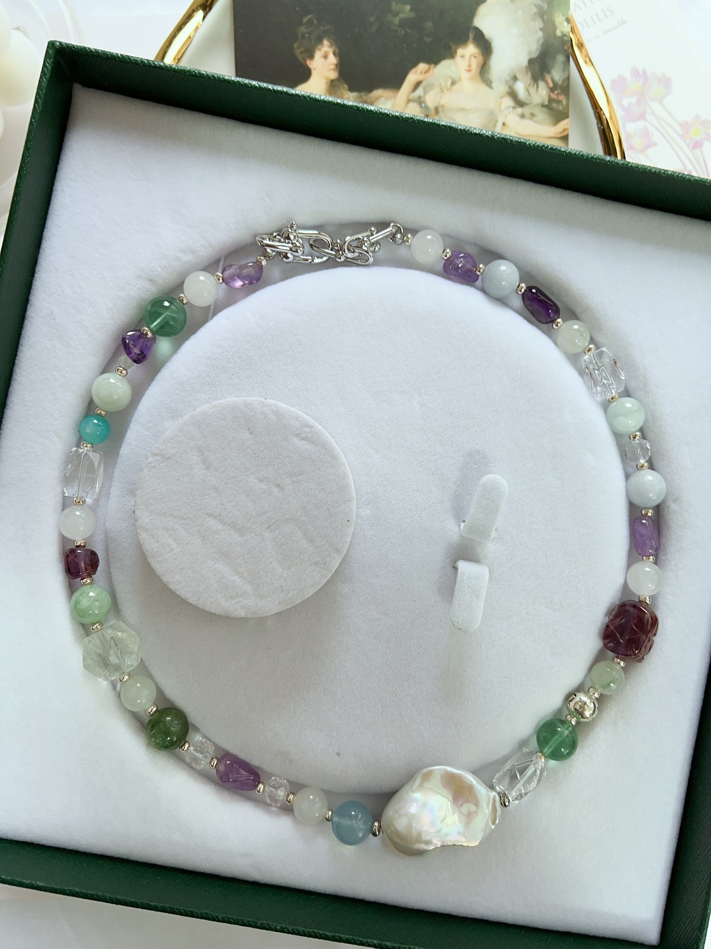 #PN1278 Freshwater pearl necklace cool shade palette thick big fishtail baroque pearl lustrous