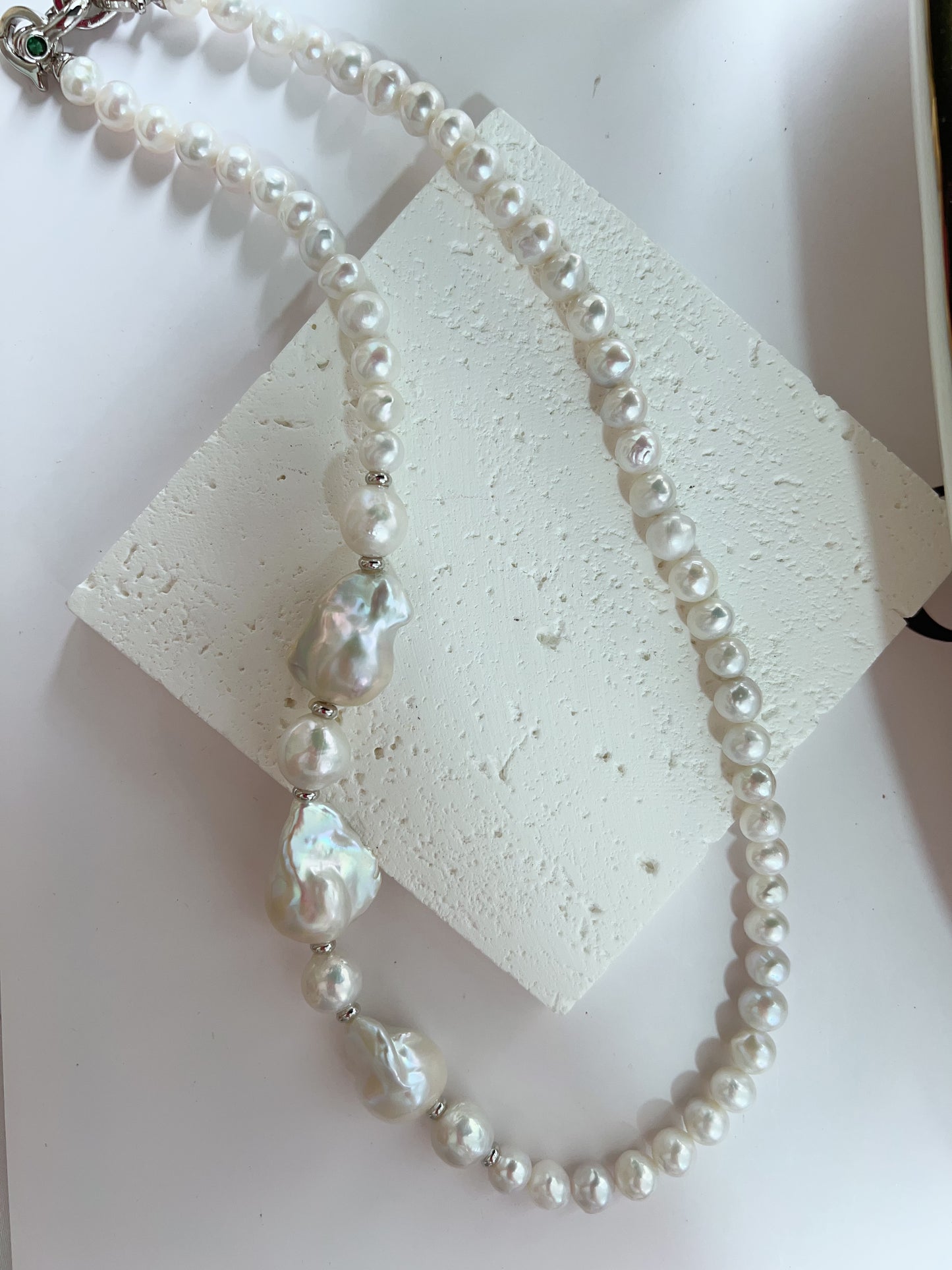 #PN1251 Freshwater Pearl Necklace 50cm lustrous fishtail baroque pearl asymmetrical design strong presence