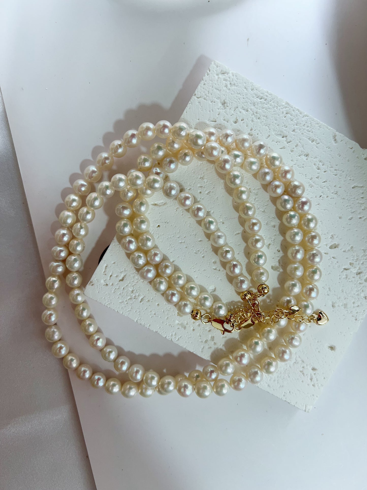 #PN1249 Freshwater Pearl Necklace 43+5cm 45+5cm minimalism elegance pink blue lustre