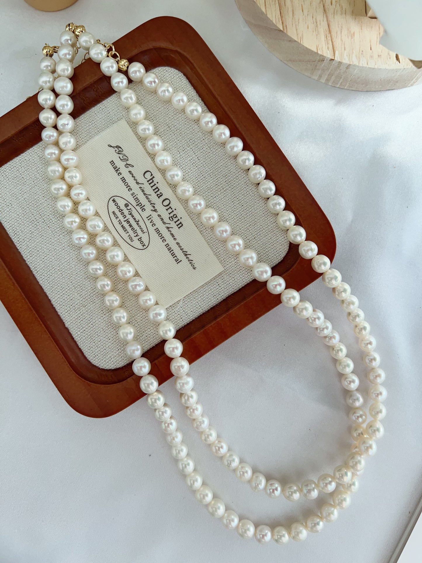 #PN1249 Freshwater Pearl Necklace 43+5cm 45+5cm minimalism elegance pink blue lustre