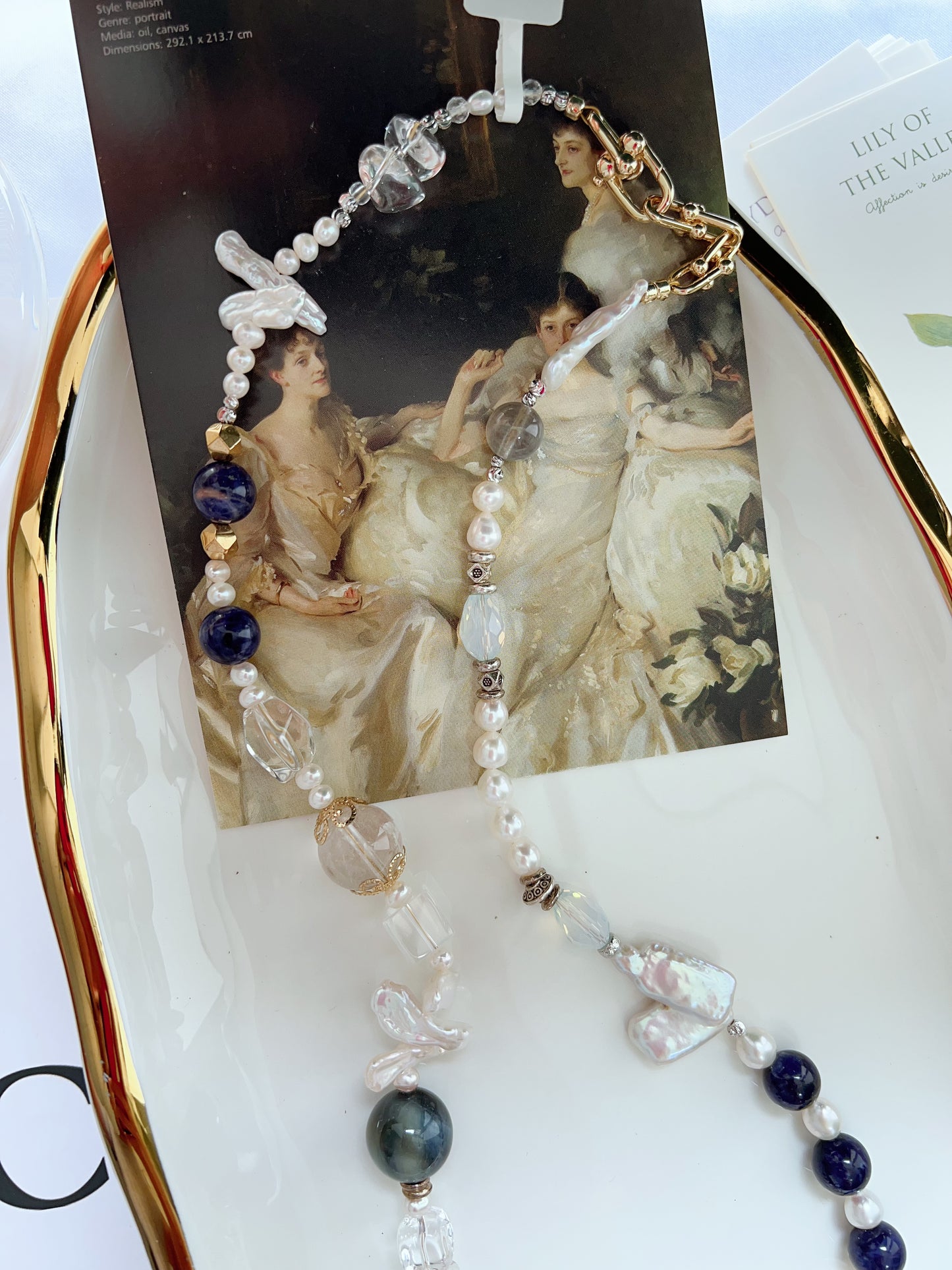 #PN1264 Freshwater pearl necklace 64cm tiger eye lapis lazuli rose quartz citrine amethyst lute pearl clear quartz multiple wearing