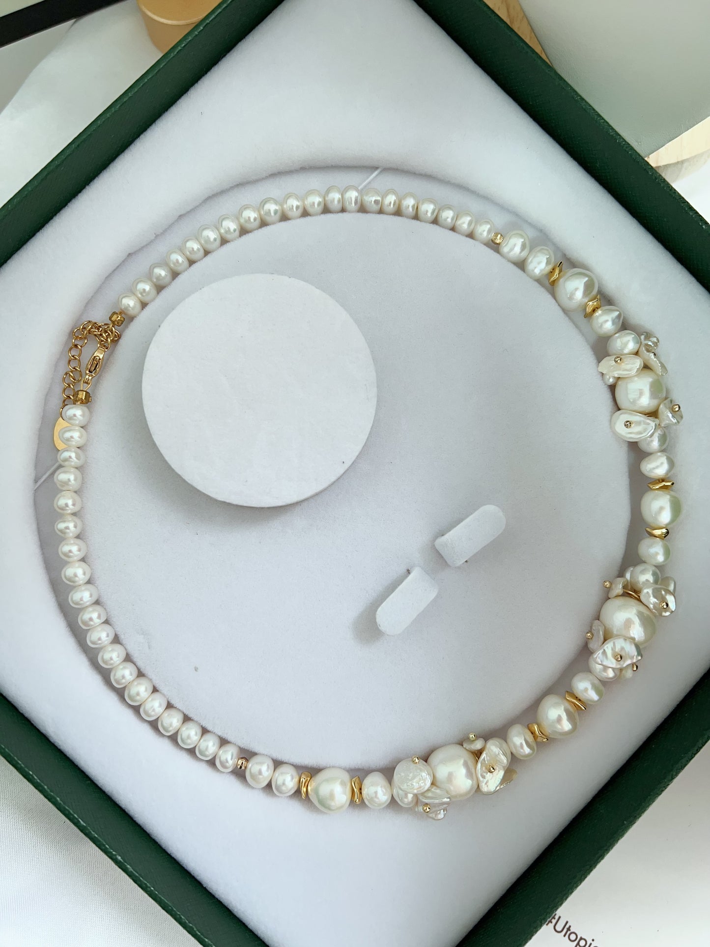 #PN1250 [Floral Series] Freshwater Pearl Necklace 42+5cm floral designs petal pearls excellent lustre