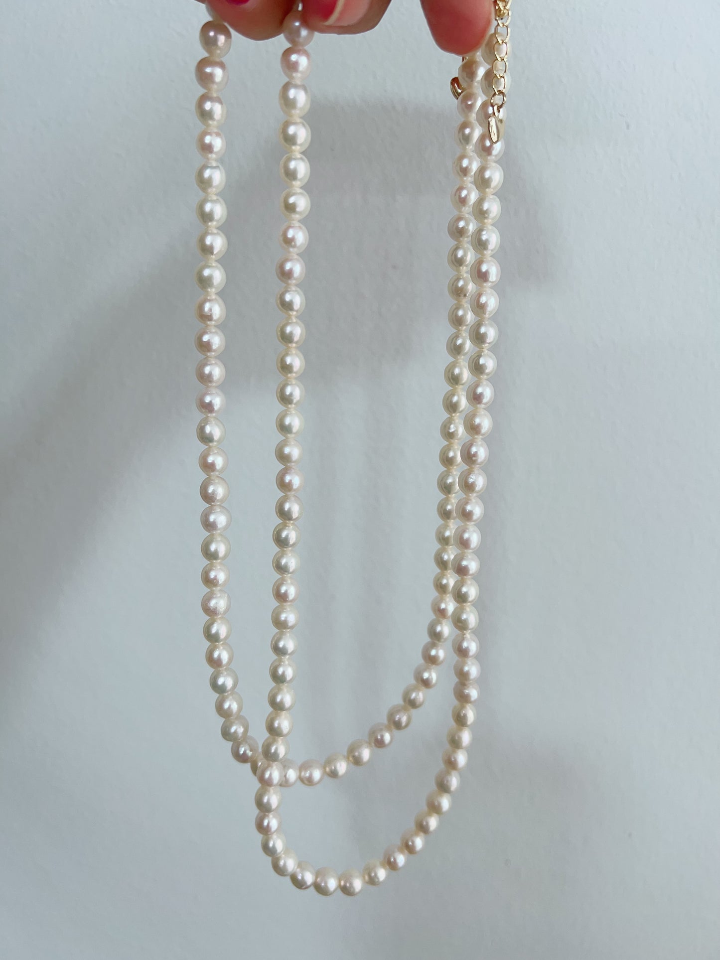 #PN1249 Freshwater Pearl Necklace 43+5cm 45+5cm minimalism elegance pink blue lustre