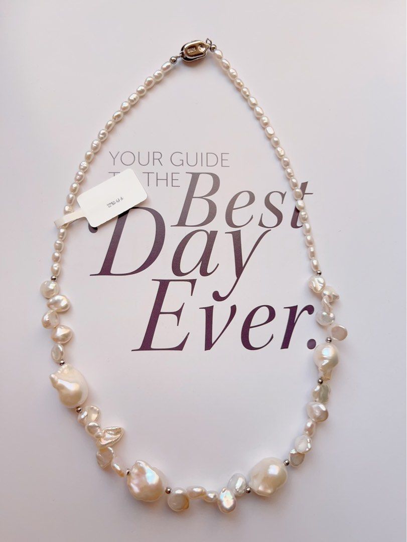 #PN507 Romantic Floral| Freshwater Pearl Necklace | Big Baroque| Petals Pearl |Snow White|Lustrous