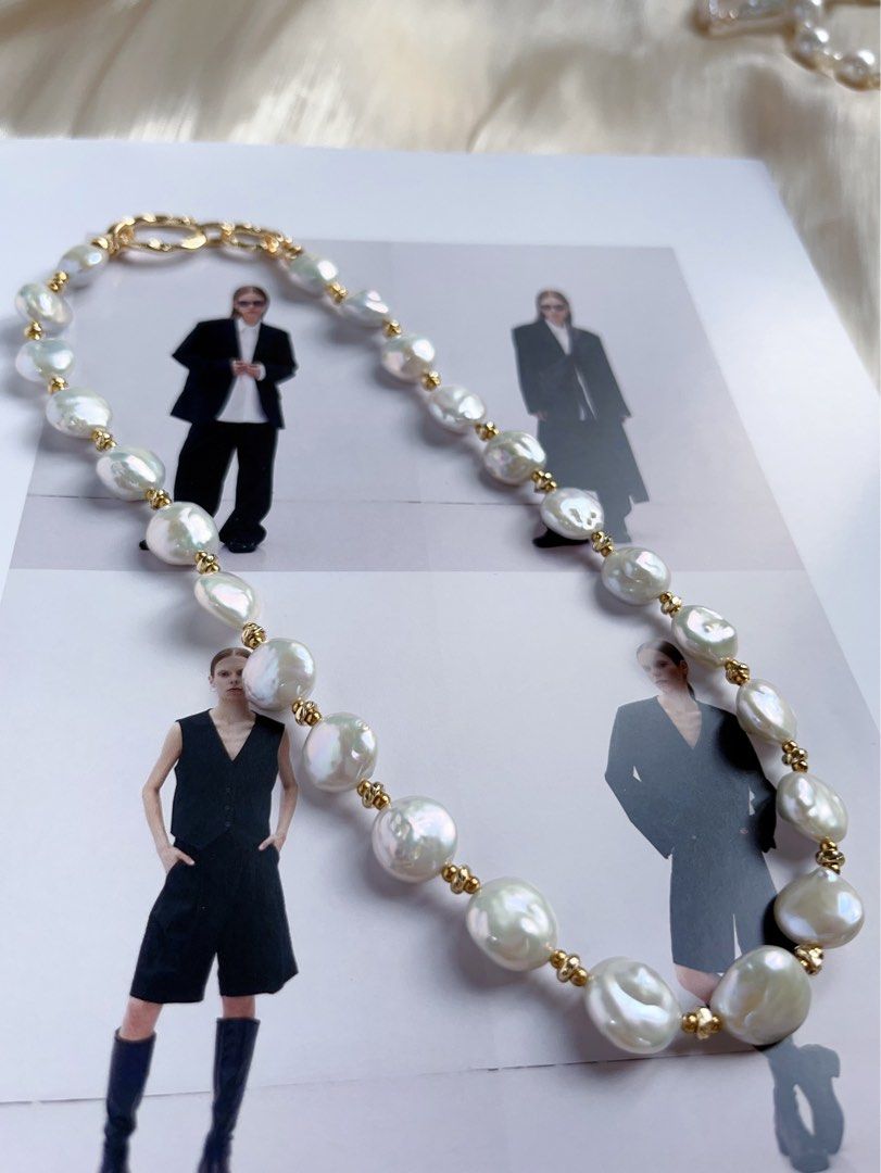 #PN561 [Sale] [Full Moon] Freshwater Pearl Necklace |Coin/Button Pearl |Gorgeous Lustre|Simple & Classic