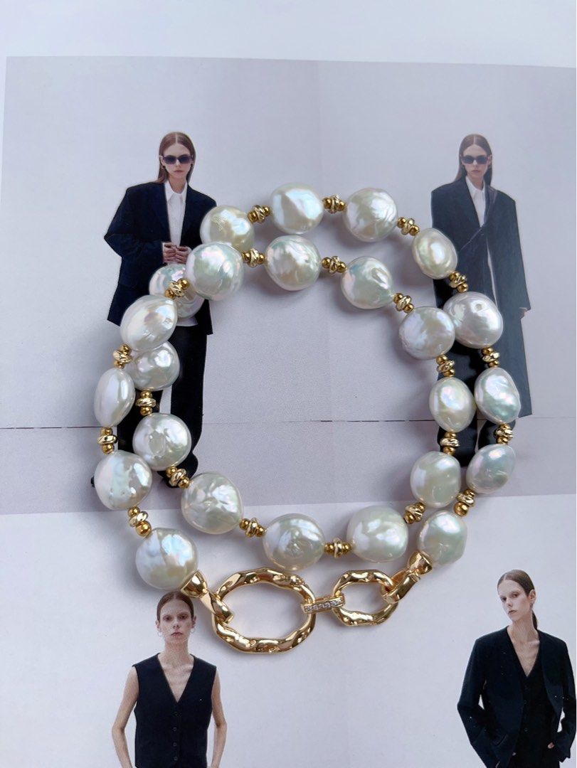 #PN561 [Sale] [Full Moon] Freshwater Pearl Necklace |Coin/Button Pearl |Gorgeous Lustre|Simple & Classic