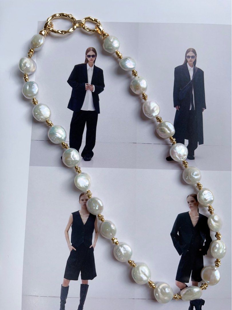#PN561 [Sale] [Full Moon] Freshwater Pearl Necklace |Coin/Button Pearl |Gorgeous Lustre|Simple & Classic