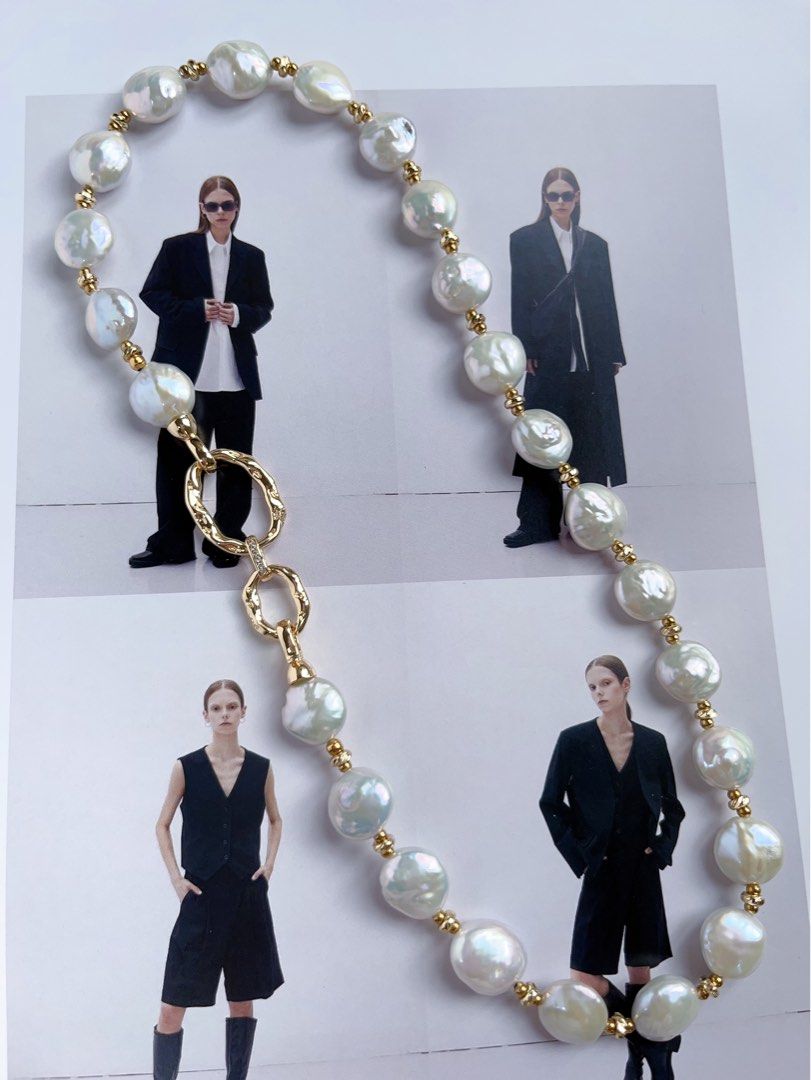 #PN561 [Sale] [Full Moon] Freshwater Pearl Necklace |Coin/Button Pearl |Gorgeous Lustre|Simple & Classic