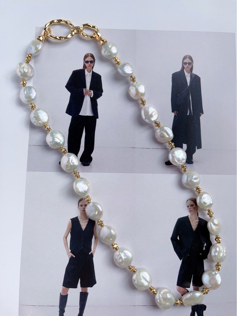 #PN561 [Sale] [Full Moon] Freshwater Pearl Necklace |Coin/Button Pearl |Gorgeous Lustre|Simple & Classic