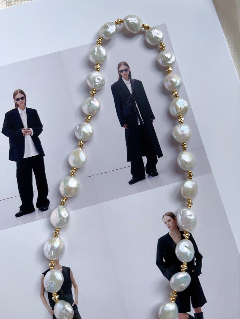 #PN561 [Sale] [Full Moon] Freshwater Pearl Necklace |Coin/Button Pearl |Gorgeous Lustre|Simple & Classic