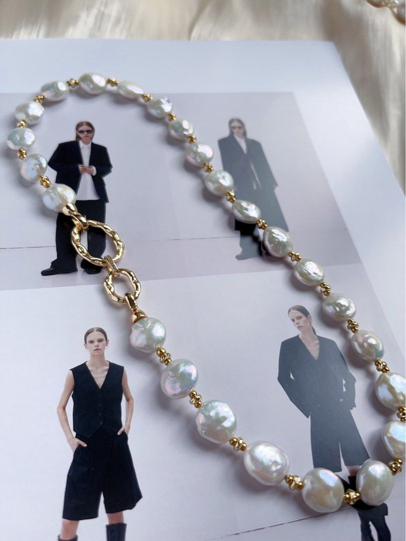#PN561 [Sale] [Full Moon] Freshwater Pearl Necklace |Coin/Button Pearl |Gorgeous Lustre|Simple & Classic
