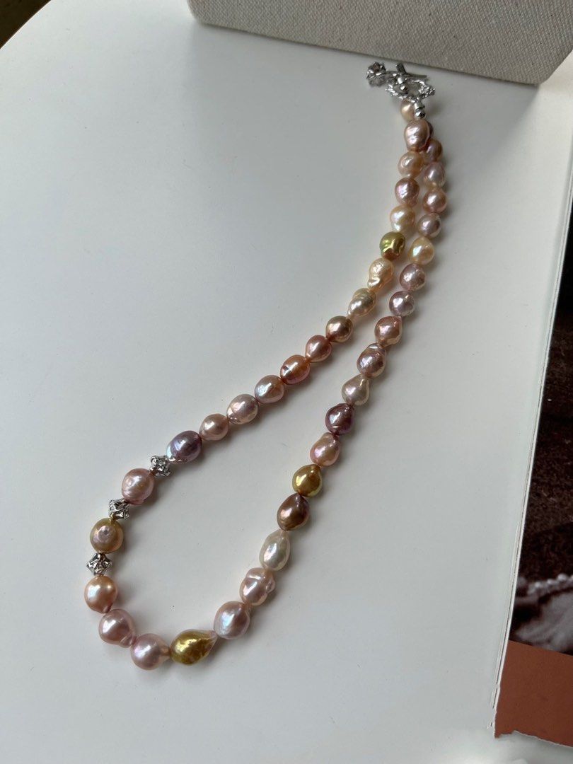 #PN517 Splendid Lustre|Freshwater Pearl Necklace |Baroque Pearl |Wrinkled Pearl |Gorgeous Lustre |Irregular Shapes |Cool Silver Style