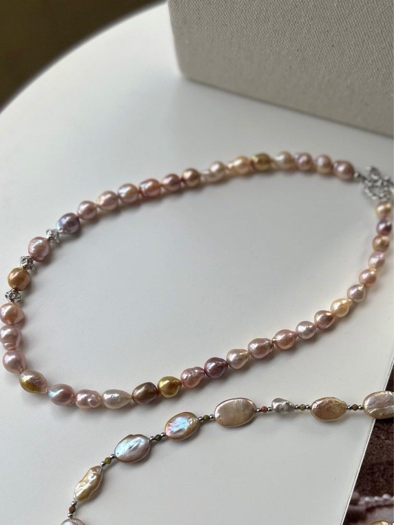 #PN517 Splendid Lustre|Freshwater Pearl Necklace |Baroque Pearl |Wrinkled Pearl |Gorgeous Lustre |Irregular Shapes |Cool Silver Style