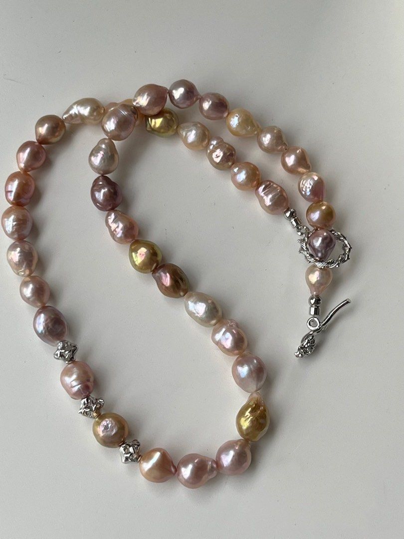 #PN517 Splendid Lustre|Freshwater Pearl Necklace |Baroque Pearl |Wrinkled Pearl |Gorgeous Lustre |Irregular Shapes |Cool Silver Style