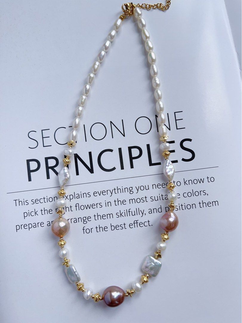 #PN522 Supreme Elegance |Freshwater Pearl Necklace |Irregular Purple Edison Pearl |Square, Diamond Shaped Pearl |Rice Pearl
