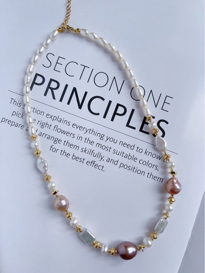 #PN522 Supreme Elegance |Freshwater Pearl Necklace |Irregular Purple Edison Pearl |Square, Diamond Shaped Pearl |Rice Pearl