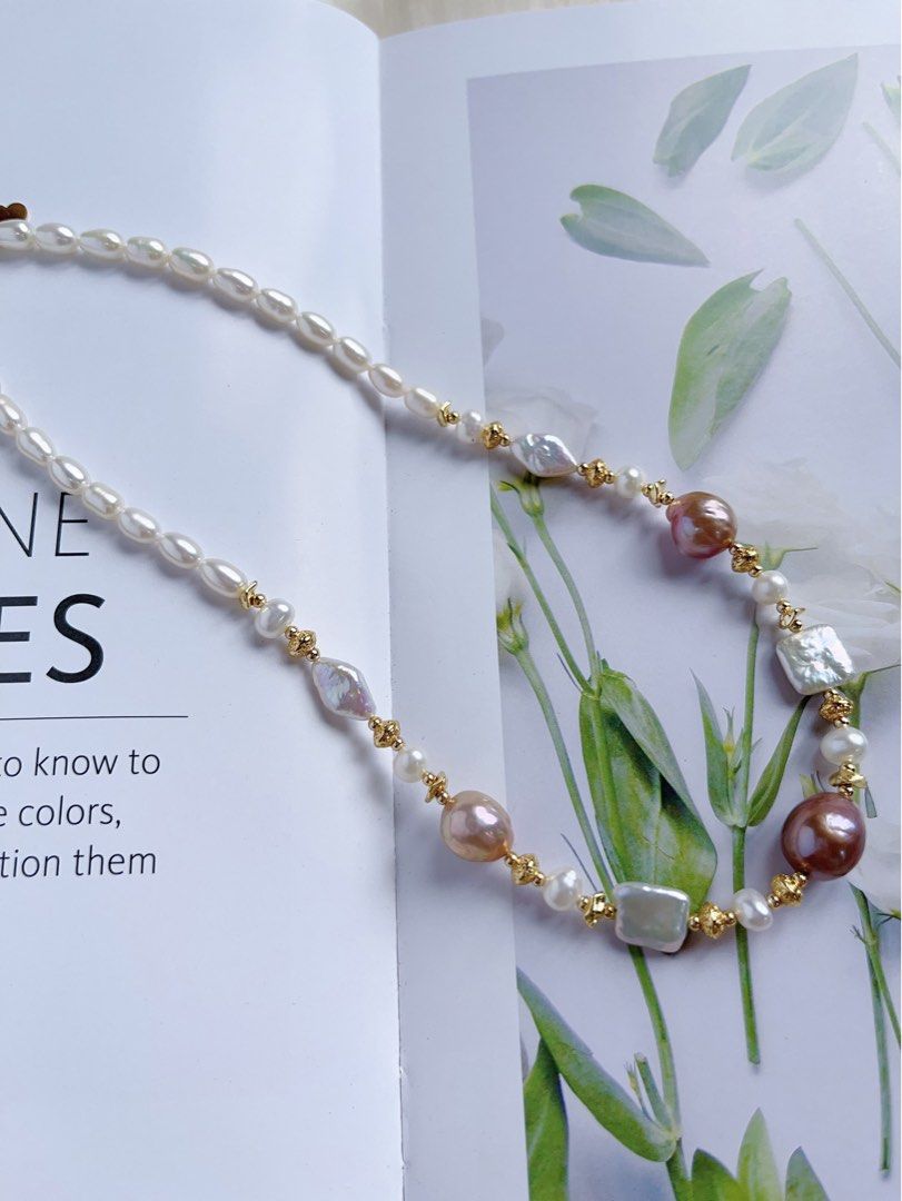#PN522 Supreme Elegance |Freshwater Pearl Necklace |Irregular Purple Edison Pearl |Square, Diamond Shaped Pearl |Rice Pearl