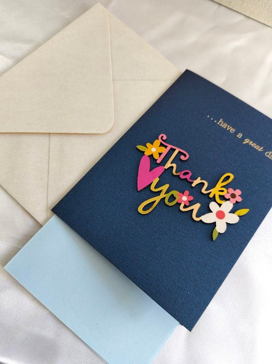 Thank You Greeting Cards with 3D Floral Designs| Gift Cards with Envelope and Message Paper| Just For You| Have A Good Day| For Jewelry Orders from the Store