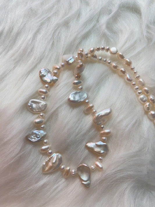 #PN589 Tribal Whispers | Freshwater Pearl Necklace | “Teeth” Shaped Baroque | Baby Pearl | Good Lustre