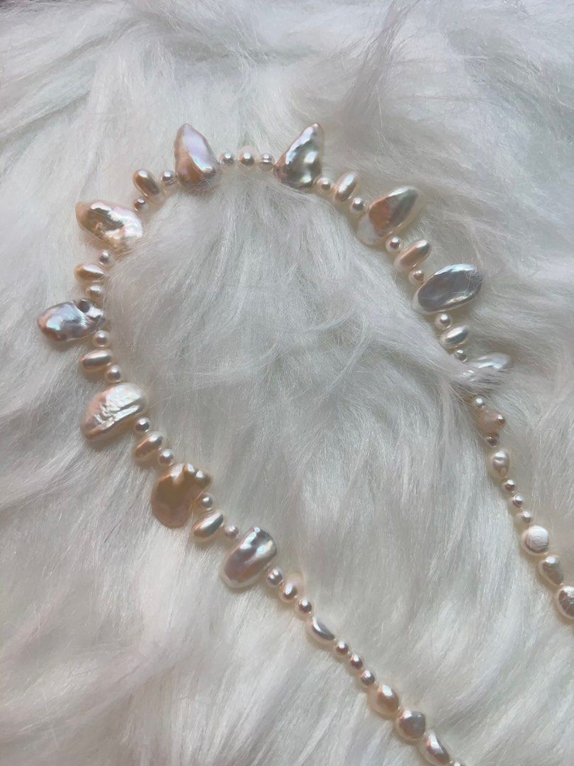 #PN589 Tribal Whispers | Freshwater Pearl Necklace | “Teeth” Shaped Baroque | Baby Pearl | Good Lustre