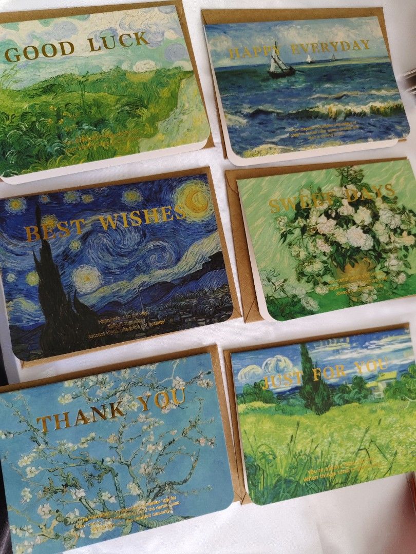 Van Gogh Greeting Cards - Gift Cards with Envelope| Oil Painting Design| Best Wishes| For Jewelry Orders from the Store