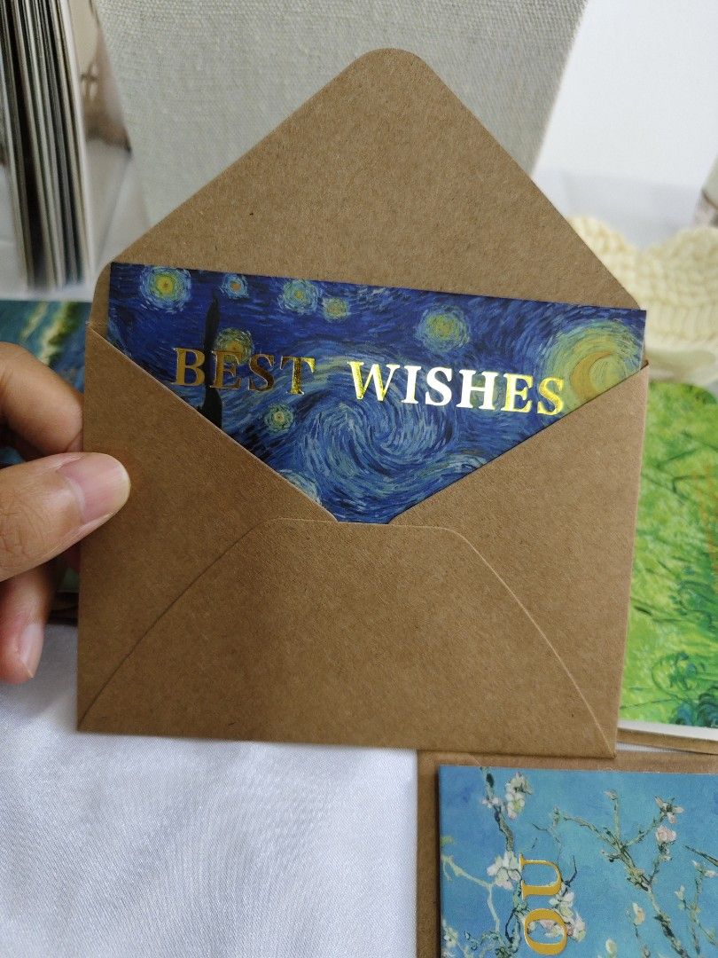 Van Gogh Greeting Cards - Gift Cards with Envelope| Oil Painting Design| Best Wishes| For Jewelry Orders from the Store