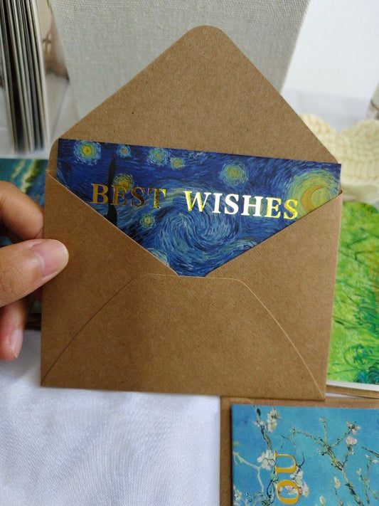 Van Gogh Greeting Cards - Gift Cards with Envelope| Oil Painting Design| Best Wishes| For Jewelry Orders from the Store